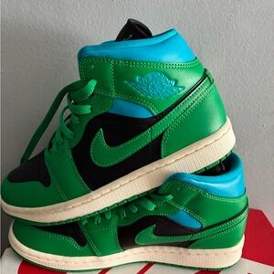 Jordan Green and Blue Women's Sneakers